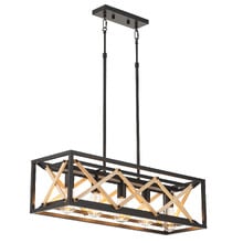 Alphonse Wooden Linear 5 Light Pendant